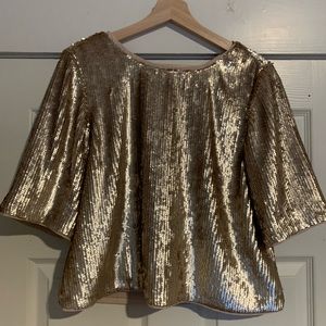 J Crew Holiday Sequin Top, size 6